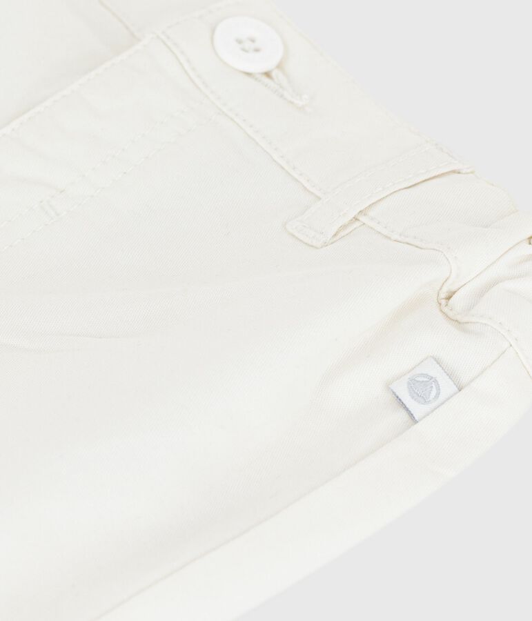 Shorts in cotone tinta unita neonato bianco MARSHMALLOW