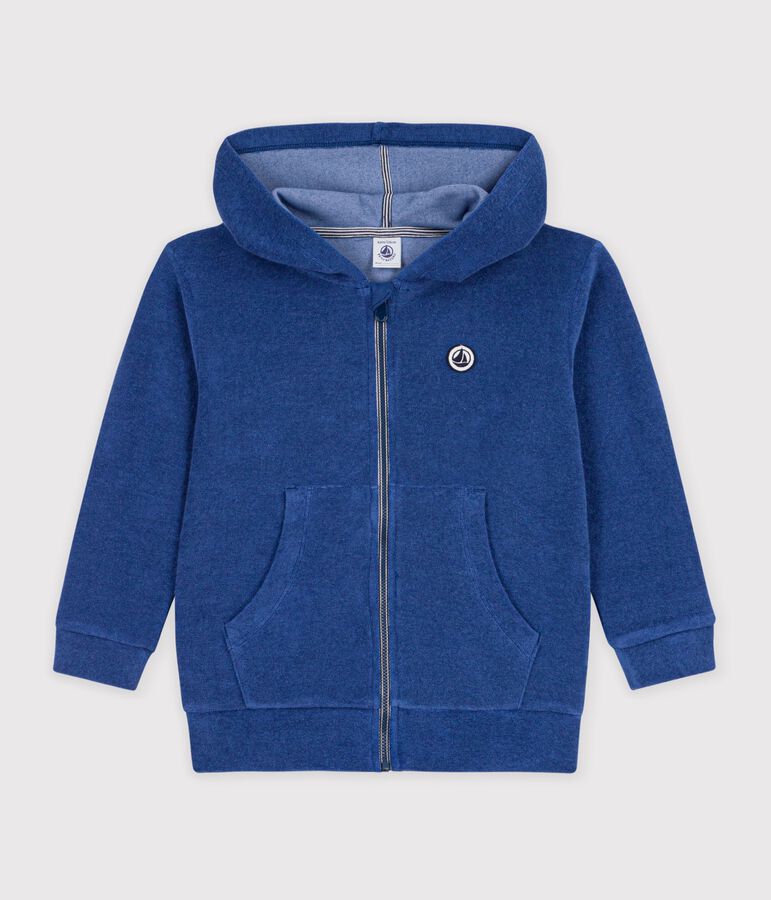 Felpa con cerniera in cotone bambino blu