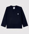 T-shirt a manica lunga in cotone bebè maschio blu SMOKING