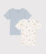 Set di 2 T-shirt a maniche corte in cotone con motivo spazio bambino