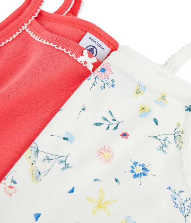 Duo canottiere con spalline bambina multicolore