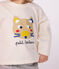 T-shirt a maniche lunghe in cotone con motivo gatto neonato MILK/ MULTICO