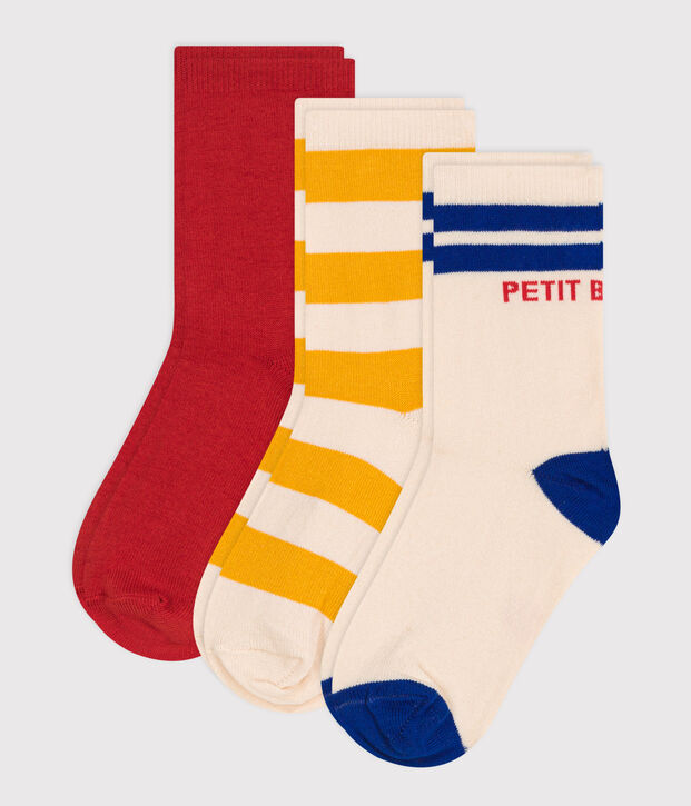 3 paia di calzini bambino in cotone a righe multicolore