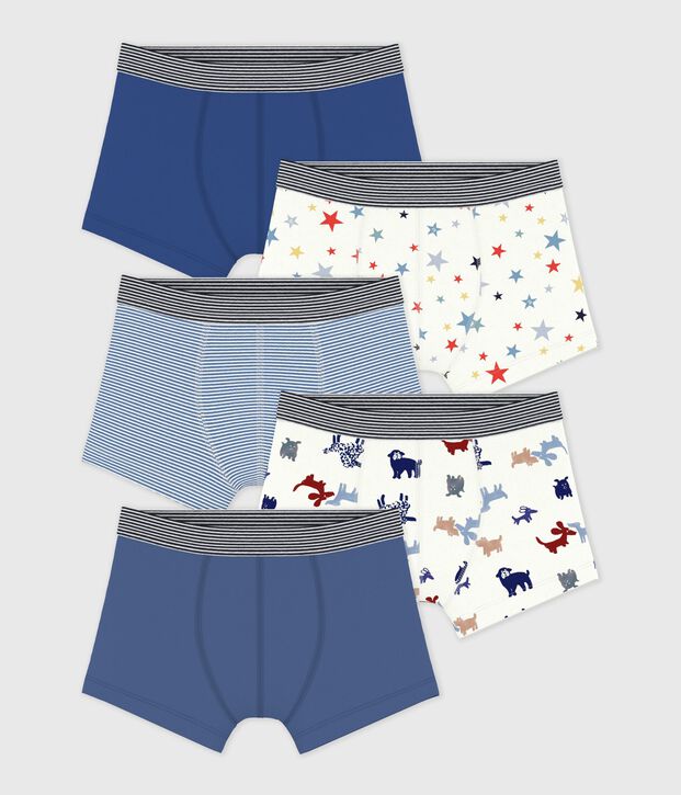 Set di boxer in cotone con stampa bambino multicolore