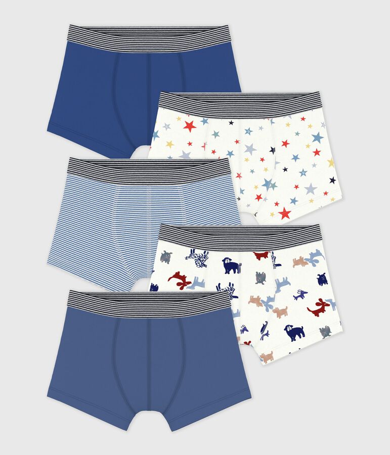 Set di boxer in cotone con stampa bambino multicolore