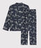 Pigiama corto fantasia Parigi bambino in cotone  blu MEDIEVAL/bianco ECUME