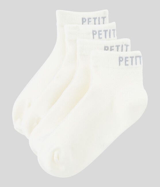 Confezione da 2 paia di calzini bambino bianco MARSHMALLOW