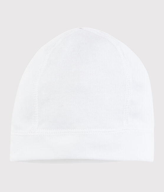 Cuffietta nascita bebè in cotone bianco ECUME