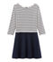 Abito maniche lunghe donna blu SMOKING/beige COQUILLE