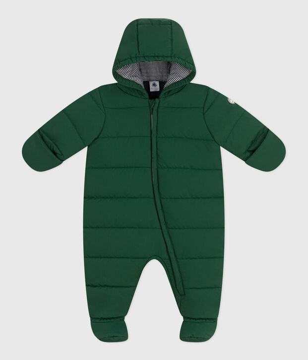 Tutina imbottita in poliestere neonato verde