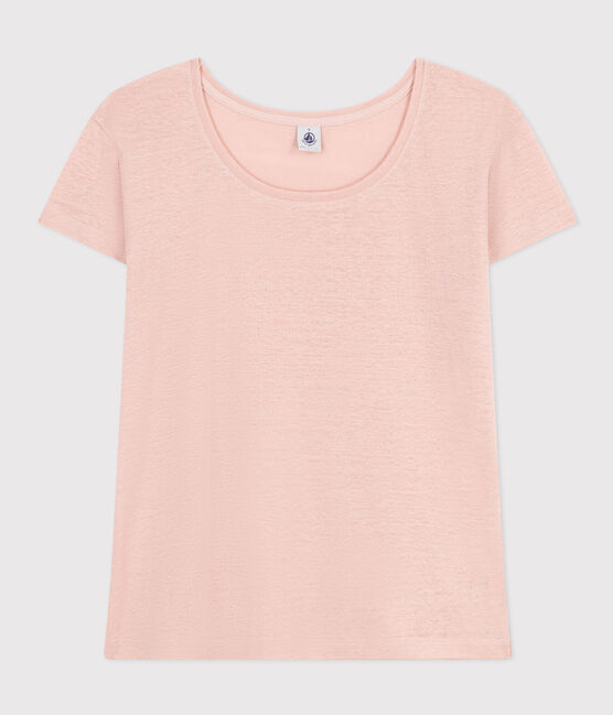 T-shirt Le Droit girocollo in lino donna rosa SALINE