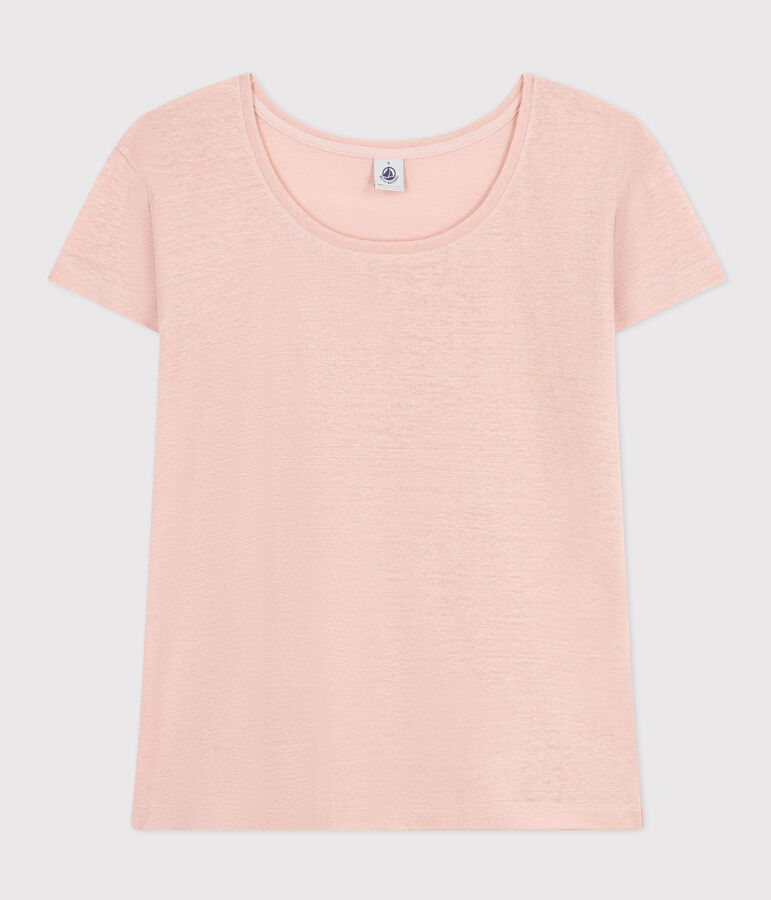 T-shirt Le Droit girocollo in lino donna rosa
