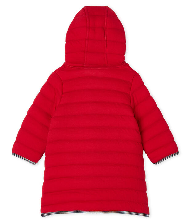 Cappotto in tubique trapuntato beb&egrave; femmina rosso