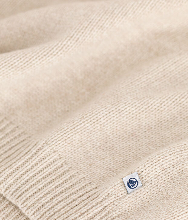 Pullover jaquard in lana e cotone bambino unisex beige/multicolore