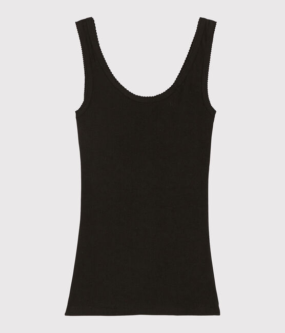 Canottiera lana e cotone Donna nero NOIR