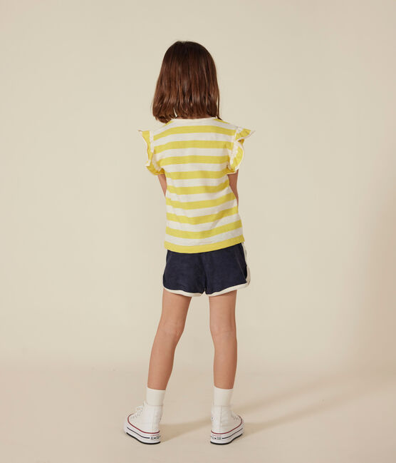 T-shirt bambina a righe in jersey fiammato giallo NECTAR/ AVALANCHE