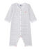 Tutina senza piedi bebè bambino grigio POUSSIERE/bianco ECUME