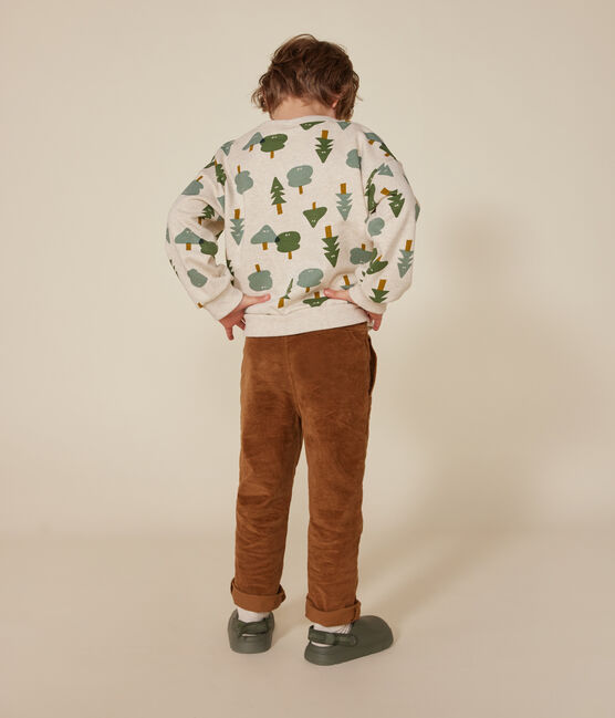 Maglia in tessuto felpato bambino beige MONTELIMAR/bianco MULTICO
