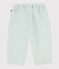 Pantaloni in cotone/lino tinta unita neonato blu