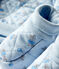 Confezione cuffietta e babbucce bebè in tubique blu FRAICHEUR/bianco MULTICO