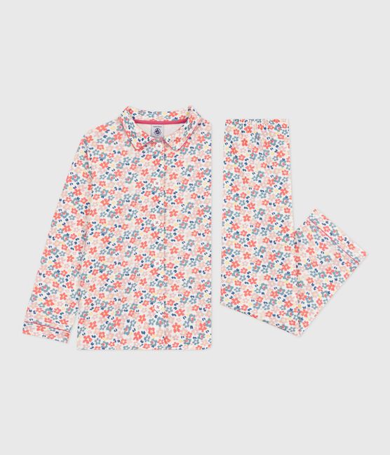 Pigiama bambino in cotone con bottoni e stampa bianco MARSHMALLOW/bianco MULTICO