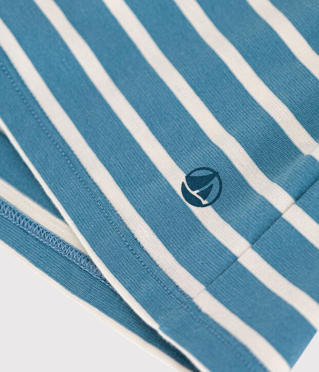 T-shirt LE DROIT girocollo in cotone Donna blu/ecru