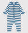 Tutina in maglia di misto lana e cotone a righe neonato blu ADRIATIC/ CO2