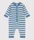 Tutina in maglia di misto lana e cotone a righe neonato