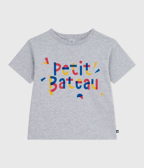 T-shirt a maniche corte con stampa bambino grigio FUMEE CHINE
