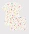 Pigiama corto fantasia frutta estiva bambina in cotone biologico bianco MARSHMALLOW/bianco MULTICO