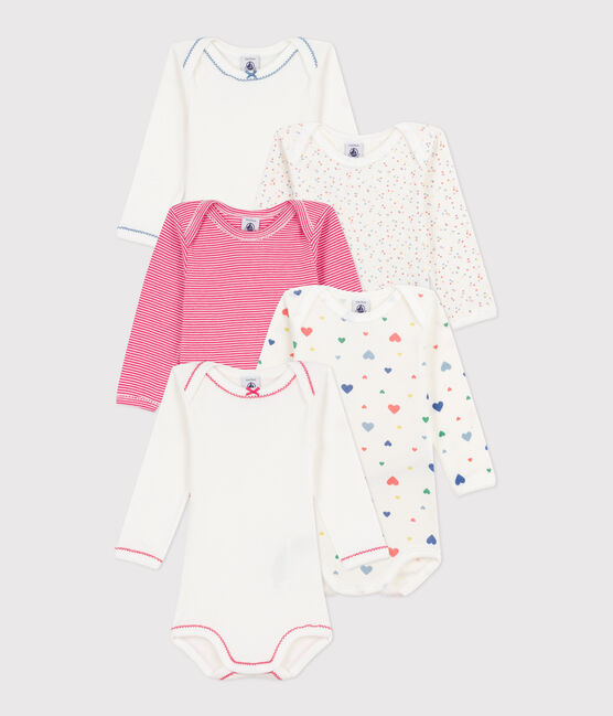 Set di body a maniche lunghe in cotone con stampa a cuori neonato variante 1