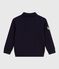 Felpa stile polo in cotone tinta unita bambino blu SMOKING