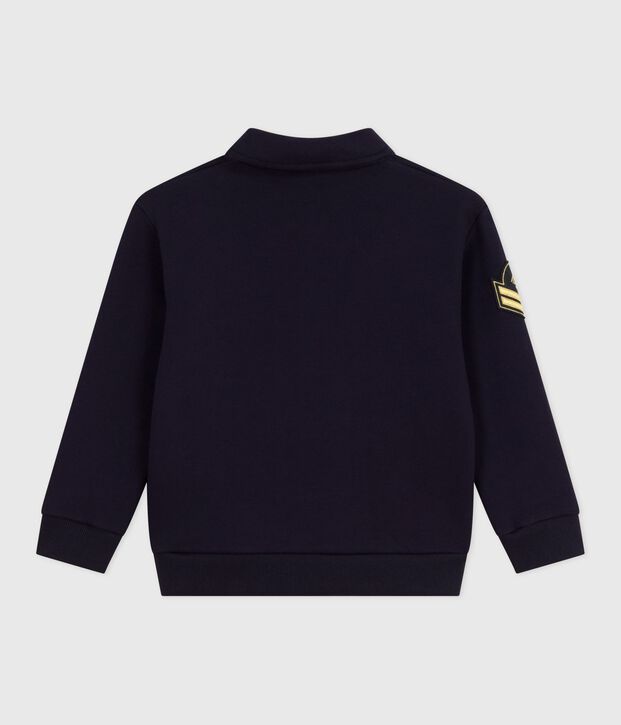 Felpa stile polo in cotone tinta unita bambino SMOKING