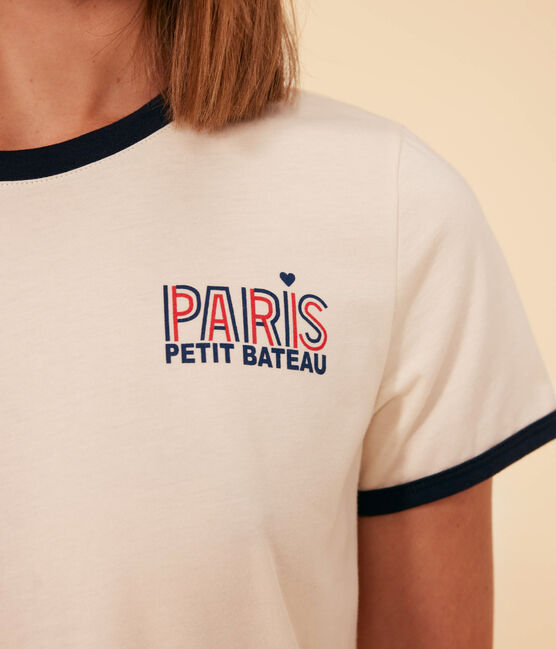 T-shirt LE DROIT Parigi in cotone donna ecru AVALANCHE