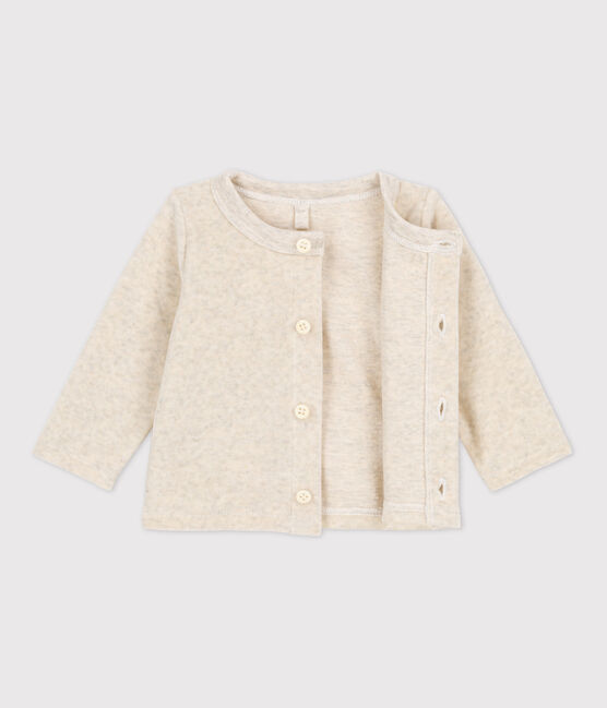 Cardigan bebè in velluto di cotone beige MONTELIMAR CHINE