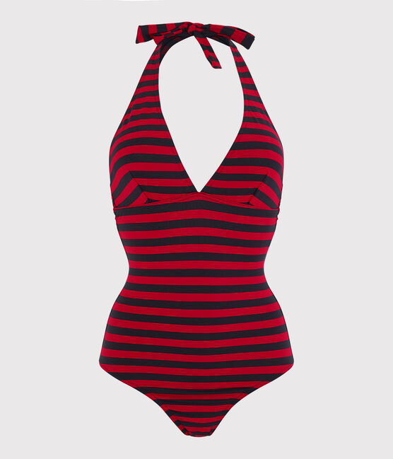 Costume intero riciclato Donna blu SMOKING/rosso TERKUIT