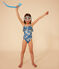 Costume da bagno intero con stampa bambina blu BEACH/ MULTICO