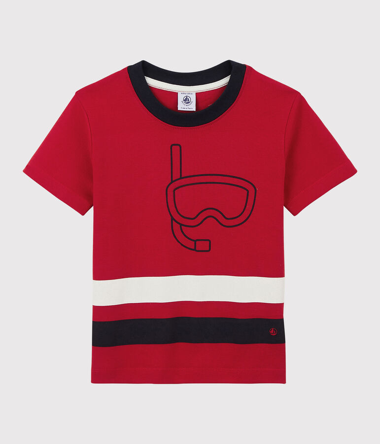T-shirt maniche corte in cotone bambino rosso TERKUIT