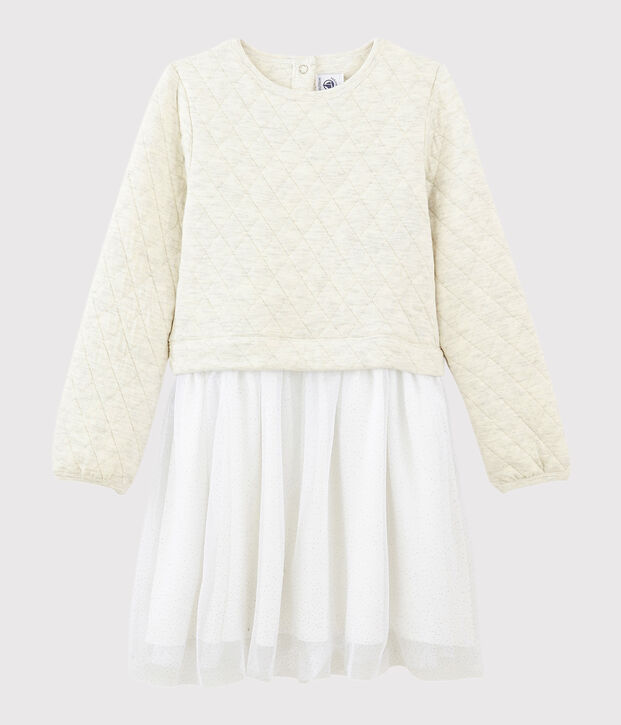 Abito maniche lunghe bambina beige