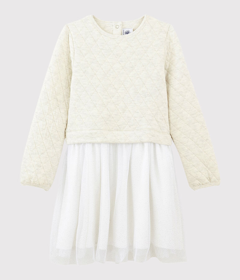 Abito maniche lunghe bambina beige