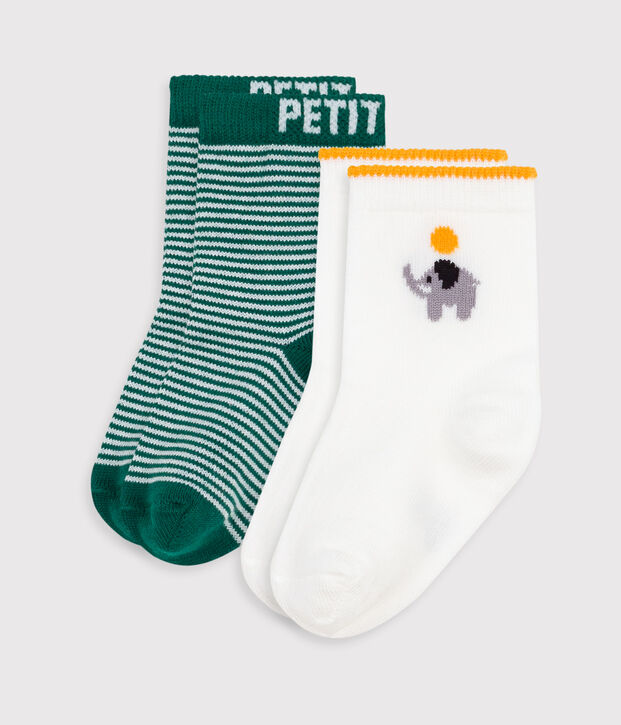 2 paia di calzini in cotone neonato multicolore