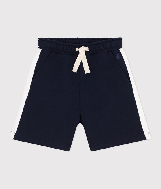 Bermuda corti in cotone tinta unita bambino blu SMOKING