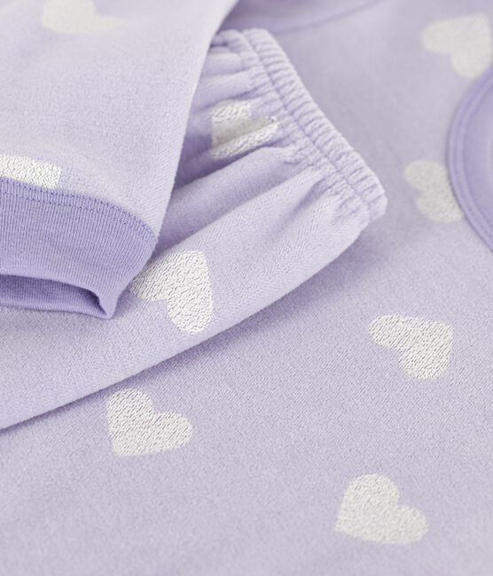 Pigiama in ciniglia con stampa a cuori bambina bianco SQUAW/ MARSHMALLOW