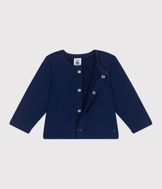 Cardigan in cotone tinta unita neonato blu MEDIEVAL