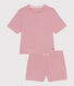 Pigiama short donna in cotone rigato
