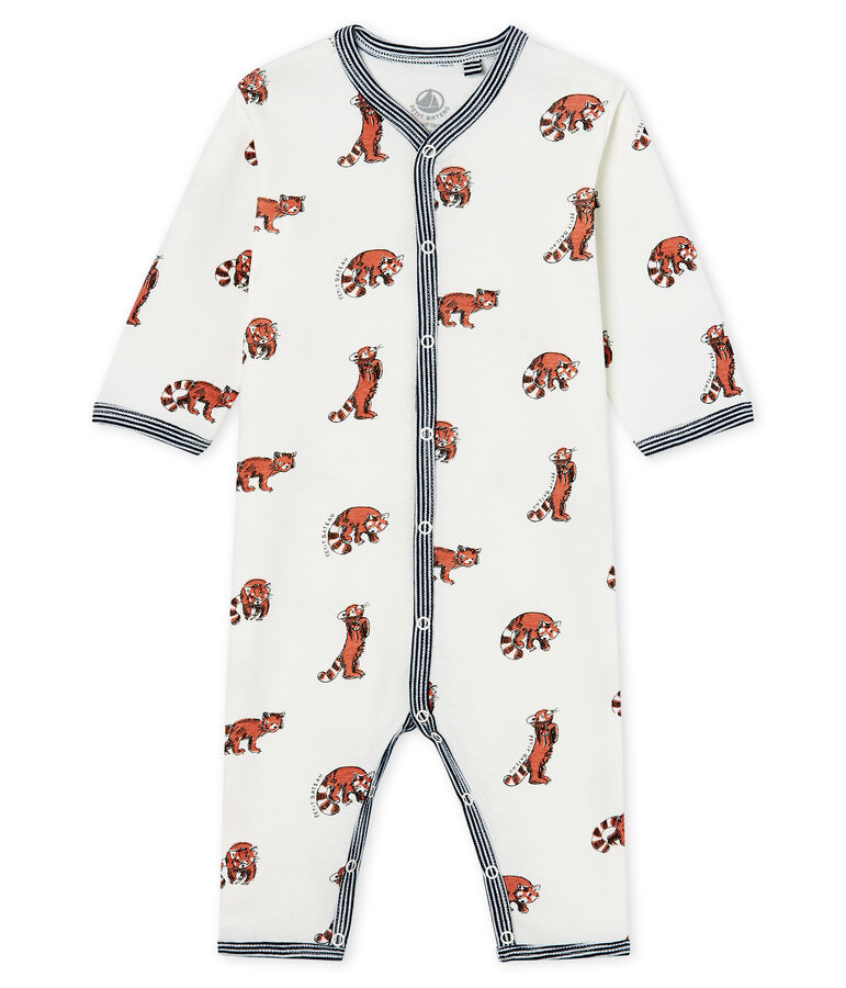 Tutina senza piedi beb&eacute; in ovatta di cotone bianco MARSHMALLOW/ MULTICO CN