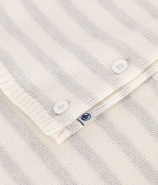 Completo 2 pezzi in maglia di lana e cotone neonato bianco MARSHMALLOW/ MONTELIMAR