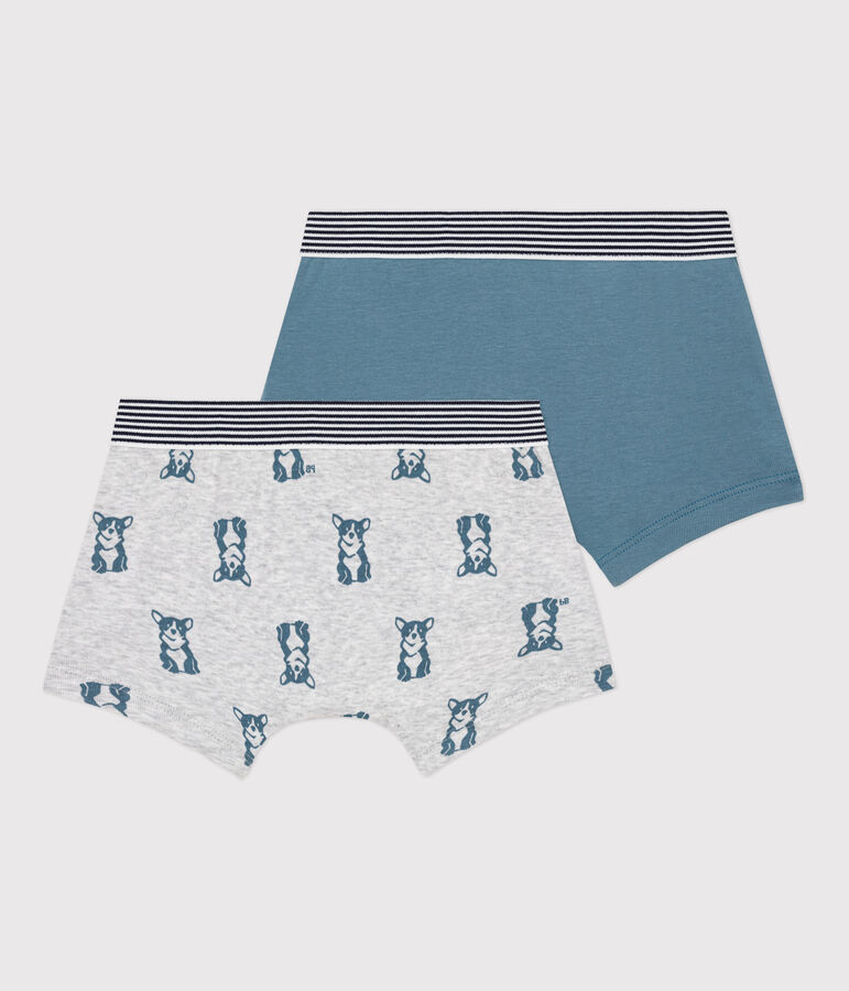 Confezione da 2 boxer cagnolino per bambino in cotone variante 1