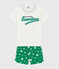 Pigiama corto verde a stelle bambino in cotone bianco MARSHMALLOW/verde GAZON