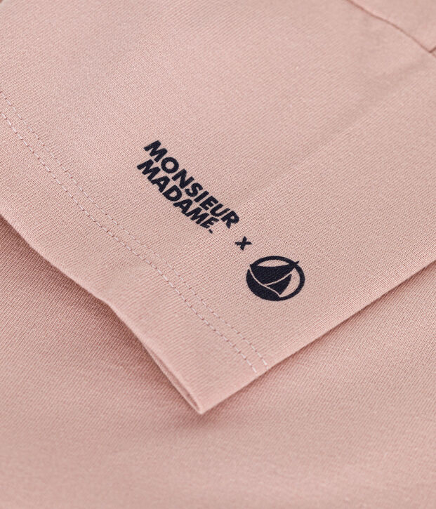 T-shirt Monsieur Madame in cotone bambino rosa